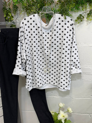 Lyric White/Black Shirts & Tops YOLLY