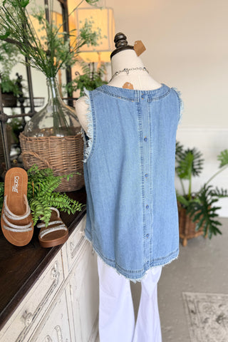 Janine Top Lt Denim by Umgee Shirts & Tops Umgee