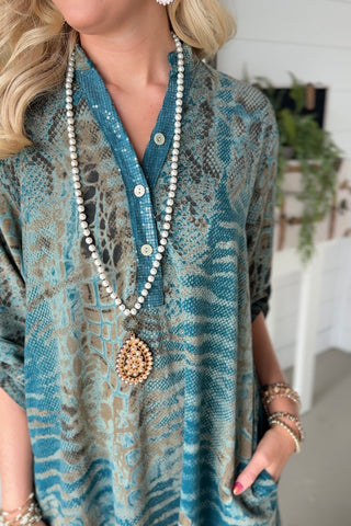 Movement Dress Teal Dresses S F Moda