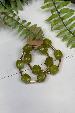 Stately Bracelet Set Olive