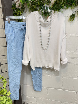 Emerson Sweater White Sweater Miracle