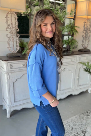 Downy Top Cornflower Shirts & Tops Zenana