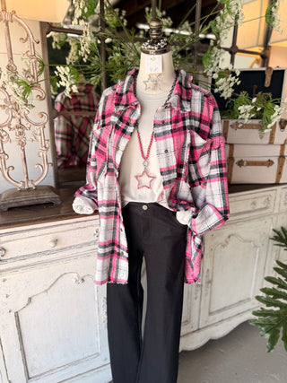 Raleigh Shacket Pink Mix