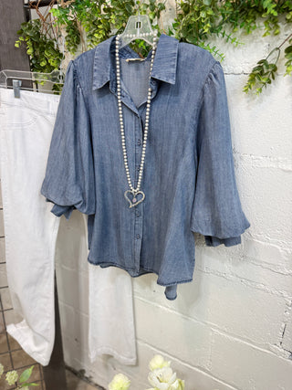 Valerie Top Light Denim by Easel Shirts & Tops Easel