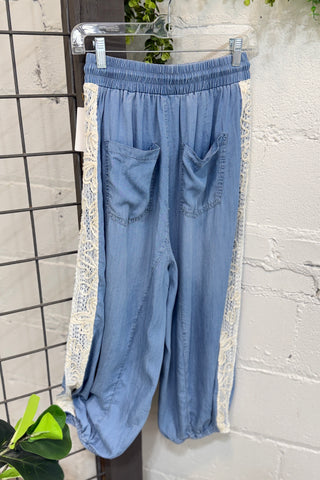 Nessa Joggers Lt Denim Pants Blublu