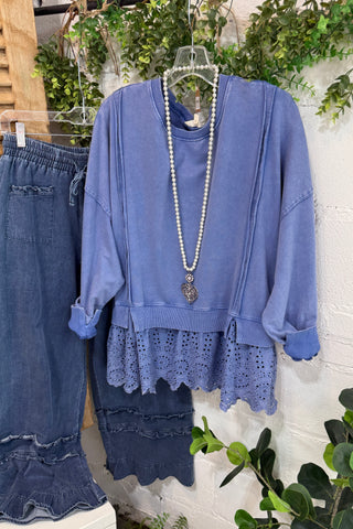Carol Ann Top Blueberry by Easel Shirts & Tops Easel