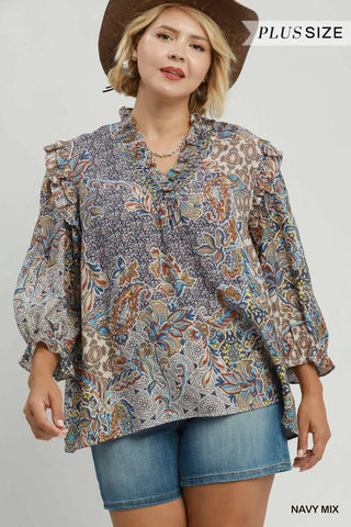Adams Top Navy by Umgee Shirts & Tops Umgee