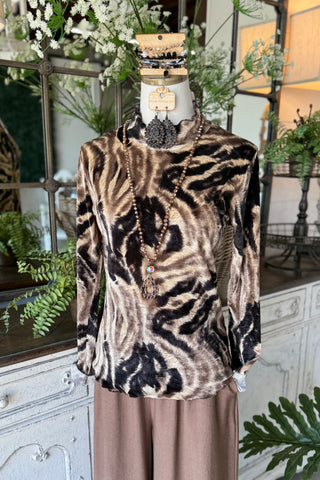 Encounters Top Brown by Umgee Shirts & Tops Umgee