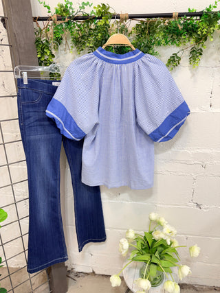 Dempsey Top Blue by Umgee Shirts & Tops Umgee