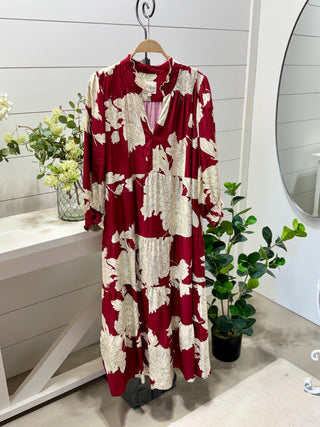Tiana Long Dress Burgundy by Umgee