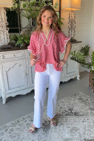 Peyton Top Red by Umgee