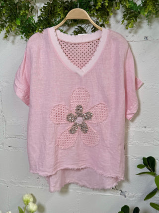 Spring Bling Top Pink Shirts & Tops New Afeis
