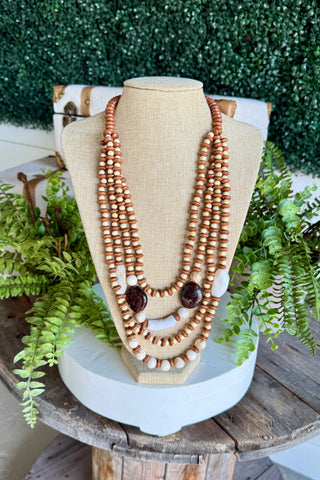 Avenue J Necklace Brown/Natural