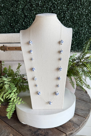 Willow Necklace Silver/Blue Necklaces SM Style