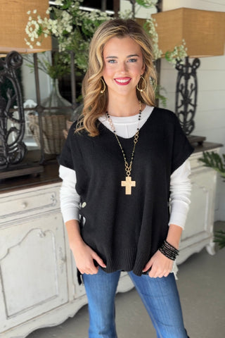 Side Stitch Sweater Aqua sweater Miss Carla