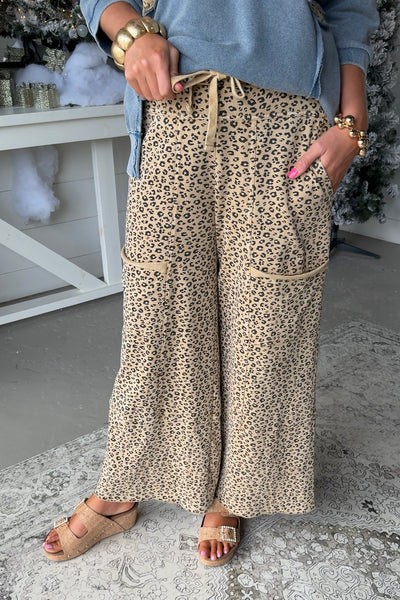Leopard's Lair Pants Camel by Easel – carol's boutique