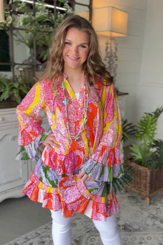 Eye Candy Tunic Pink Multi by POL Clothing