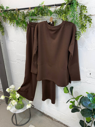 Next Level Pant Set Chocolate Top & Pant Set Zenana