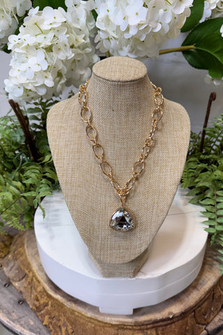 Queenie Necklace Clear/Gold