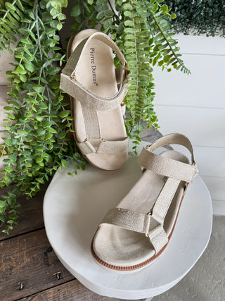 Quinn 3 Sandals Gold Sandal Pierre Dumas