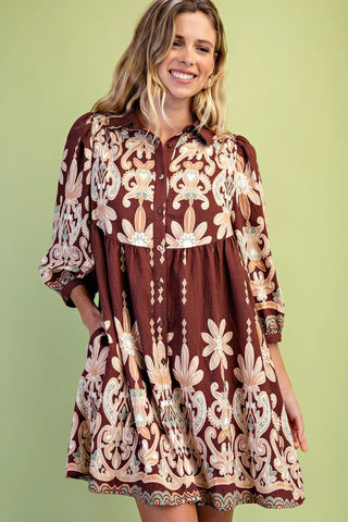 Betsy Dress Brown by Gigio