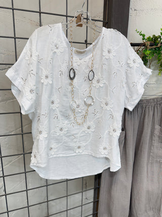 Blakely Linen Top White
