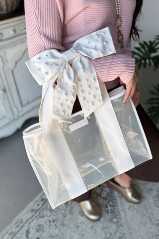 Case Mate Jelly Bow Tote Ivory Pearl Tote Case Mate