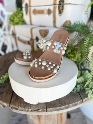 Look Whos Here Sandals Clear by Corky’s Sandal Corky's Footwear