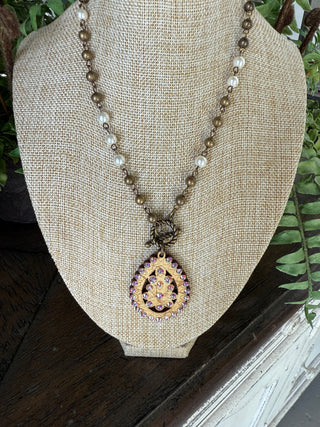 Cultured Necklace Bronze by Pink Panache Necklaces Pink Panache