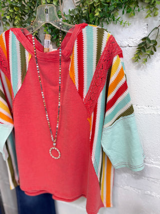 Lottie Top Tomato by Easel RESTOCK Soon Shirts & Tops Easel