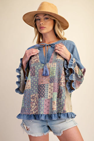 Blue Day Top Denim by Easel