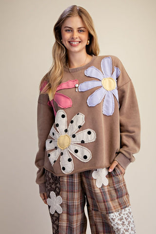 Petal Crush Top Mocha by Easel Shirts & Tops Easel