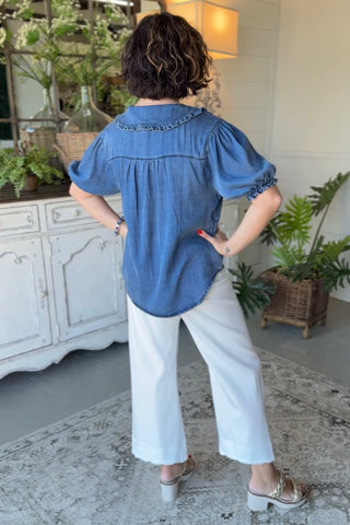 Simple Life Top Denim by Easel Shirts & Tops Easel