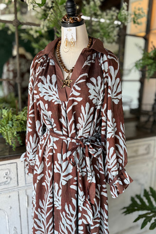 Seymour Long Dress Chocolate by Umgee