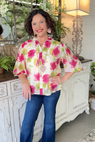 Rene Top Strawberry Mix Shirts & Tops Gigio