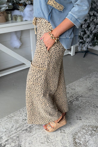 Leopard's Lair Pants Camel by Umgee RESTOCK Soon Pants Easel