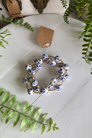 Bluebell Bracelet Set Gold/Blue