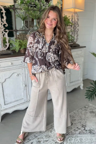 Coosa Top Brown by Umgee Shirts & Tops Umgee