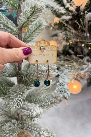 Cassidy Earrings Bronze/Emerald by Pink Panache Pink panache
