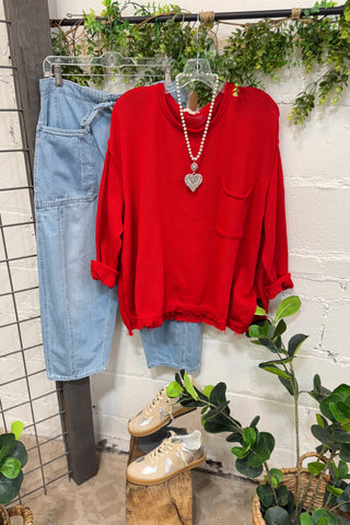 Positively Poppy Red Sweater by Easel RESTOCK Soon sweater Easel