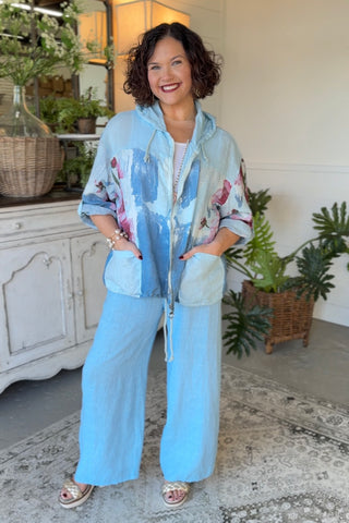 Tessie Linen Jacket Lt Blue Jacket Prospero