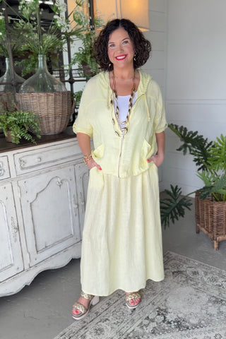 Bernice Linen Skirt Lemon Skirt Sole Luna
