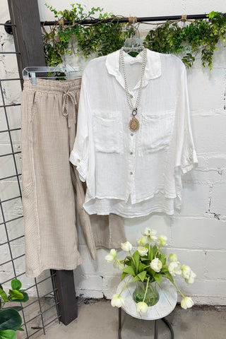 Dauphin Island Top White Shirts & Tops Acqua & Limone
