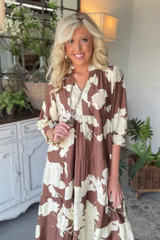 Tiana Long Dress Brown by Umgee
