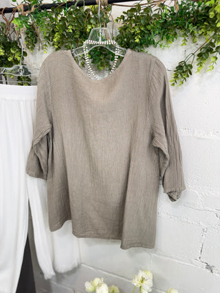 Aneesa Top Taupe Shirts & Tops Sole Luna