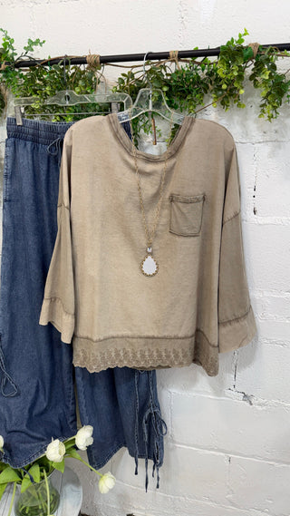 Denisha Top Taupe Shirts & Tops MuMu
