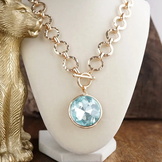 Blair Necklace Gold/Light Blue Necklaces Penny Line