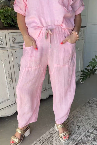 Hey Girl Linen Pants White Pants Miss Coco