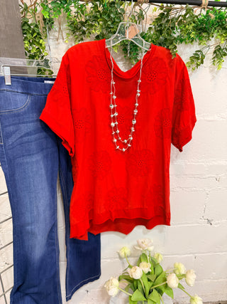 Jamison Top Red Shirts & Tops Giada Fashion