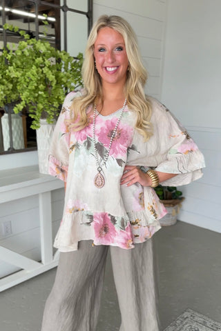 Beautiful Floral City Beige Prospero